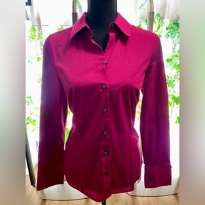 Ann Taylor- Pink Button Down Long Sleeved Shirt